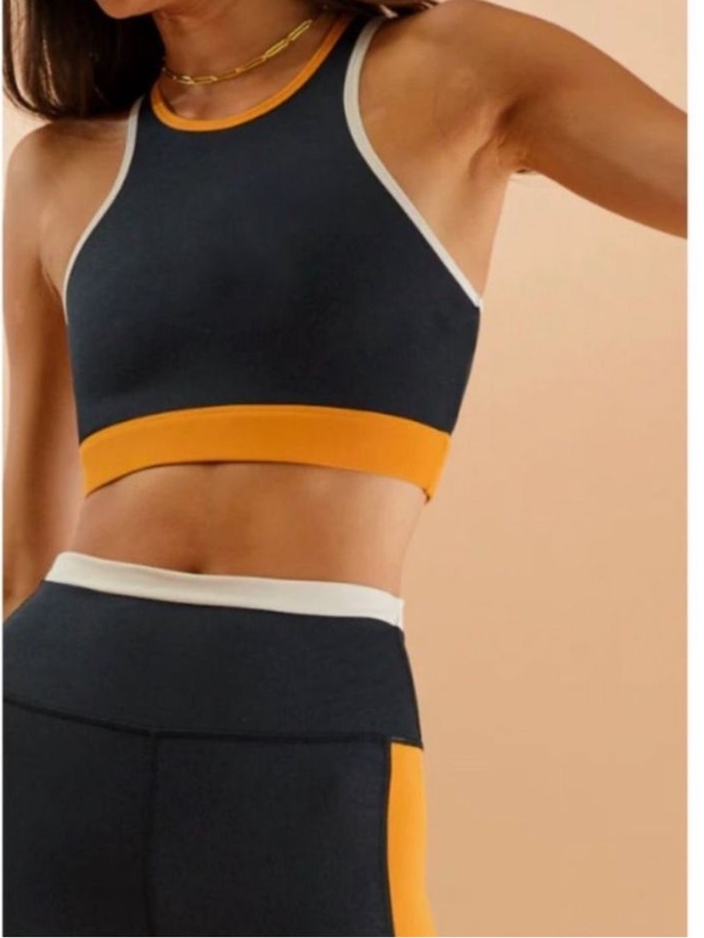 WILO THE LABEL CONTRAST RACER BRA in black size large